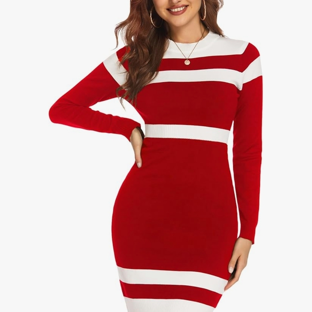 Women's Long Sleeve Sweater Bodycon Dress - Large **NWOT** **FAST SHIPPING**